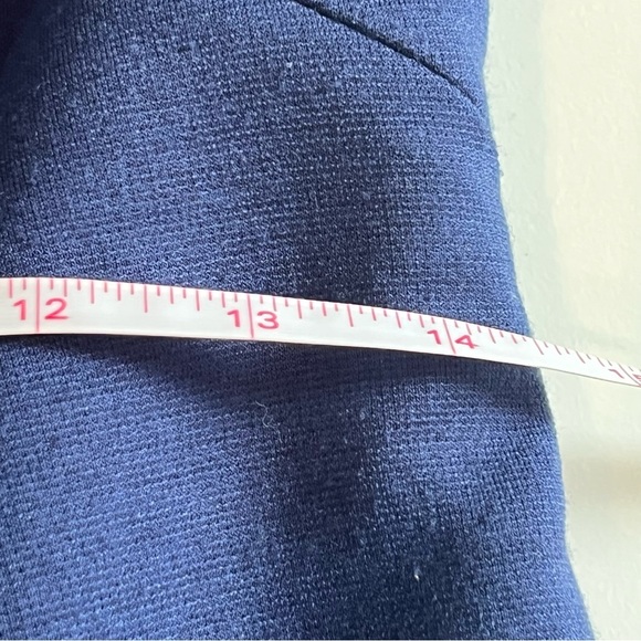 NWOT Tahari Ruffle Collar Neck Sleeveless Knee Length Dress Blue Cocktail Party - Picture 9 of 12